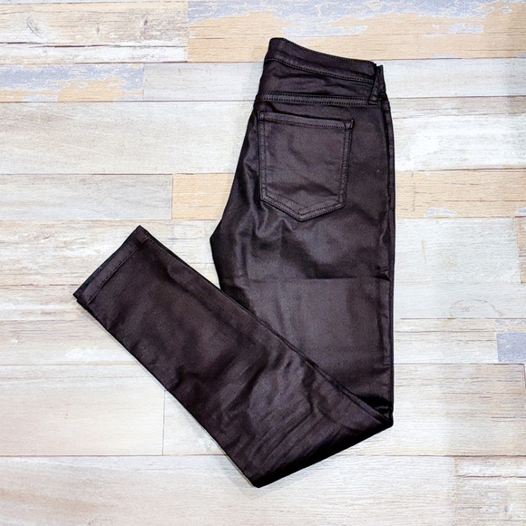 BANANA REPUBLIC High-Rise Skinny Coated Chocolate Jean - Picture 2 of 12